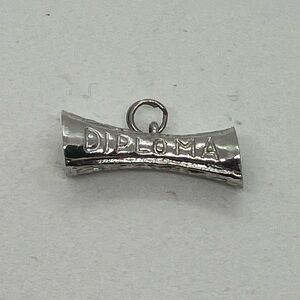 Vtg 925 Sterling Silver Diploma Grad Graduation Charm / Pendant